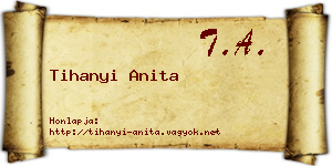 Tihanyi Anita névjegykártya