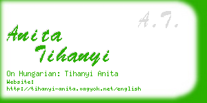 anita tihanyi business card
